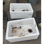 A pair of vintage BELFAST SINKS - ideal planters for the garden