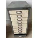 BISLEY made 10 drawer mini metal filing cabinet