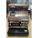 ANTIQUE! A BESPOKE and unique decorative COPPER cased NCR cash register (8-7325848C 126(3)2SP/5)