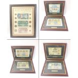 A great collection of framed reproduction Scottish banknotes
