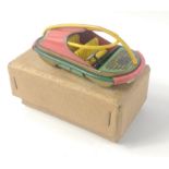 Unusual MATOMIC 1950s push along small tin plate model of a futuristic car