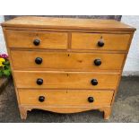 A FABULOUS VICTORIAN two over three chest of drawers with original knob drawer handles /