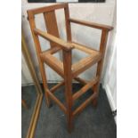 Vintage wooden high chair approx 1m tall, 42cm wide and 45cm deep