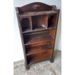 A circa 1930's LIBRARY bookcase with a nice moulded feature design comprising 5 shelves approx -