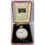 A rare PEEBLES Gold Plated gentlemans Victorian pocket watch in working order