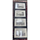 Six black and white prints celebrating the opening of the GLASGOW AND GARNKIRK RAILWAY, each frame