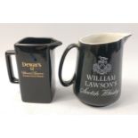 Vintage - WILLIAM LAWSON'S medium sized Scotch Whisky medium sized water jug in black - good