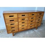 SIMPLY FABULOUS! A RETRO teak cased storage 20-drawer cabinet - dimension 4ft wide x 3ft tall x