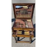 A period style CUTLERY CABINET with barley twist legs(this wee cabinet has a nice dainty feel to