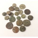 A quantity of uncollated coins with wear