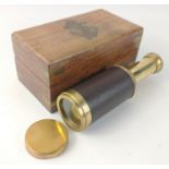 For LOVERS of THE SEA! A beautiful extendable brass telescope with wooden carved box inlaid with