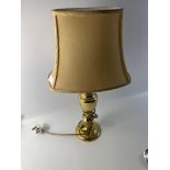 A nice brass table lamp with shade - height inc shade 53cm approx