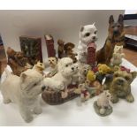 A large collection of SCOTTIE DOGS mainly ornaments to include a cute set of Teddy Bear bookends