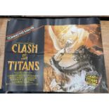 CLASH OF THE TITANS giant wall poster starring Harry Hamlin - 1980 Metro Goldwyn Mayer with