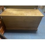 Antique pine lidded storage chest in lovely condition