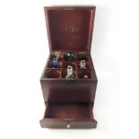 A lovely early 1800s travelling APOTHECARY case with some lovely old bottles with a gorgeous