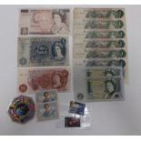 BANK OF ENGLAND banknote collection to include notes to £23 face value with a 10/- note