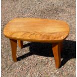 QUALITY! A cute hand woodturned foot stool - with beautiful natural grain - width 12" x 8" depth