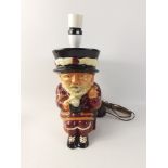 A BEEFEATER modelled toby jug style character table lamp base