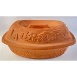 LA TERRACOTTA covered oven to tableware pottery casserole style lidded dish - dimensions 34cm