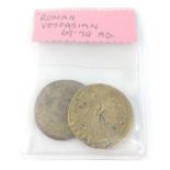 Ancient Roman Coins x2 VESPASIAN (69-79AD)
