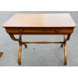 A nice quality cross-legged console table with drawer - dimensions 4ft length x 18" depth