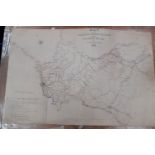 A hessian map dated 1852 of TURNPIKE & PARISH ROADS of AYR by James McDerment & Sons