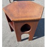 AN UNUSUAL HEXAGONAL shaped designer small side table - dimensions 22" height x 20" diameter