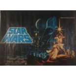MAY THE FORCE BE WITH YOU - RARE STAR WARS 1977 UK QUAD FILM POSTER - Greg & Tim HILDEBRANDT -
