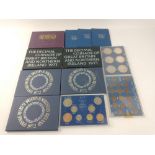 A collection of coin year sets to include 1 x ROYAL MINT 2 x 1970, 2 x 1971, 3 x 1972, a King