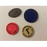 A small collection four LANARKSHIRE tokens of interest to include AUCHENHEATH Co-operative Society