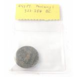 An ANCIENT EGYPTIAN coin of PTOLEMY I (323-284BC), 9g approx 19mm