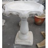 A classical design stonework birdbath in 2 pieces with octagonal top 67cmH x 51cm dia - brand new