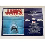 FABULOUS!! ORIGINAL JAWS movie poster - folded in 15 places for storage purposes - From the No 1