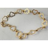 375 marked love heart bracelet