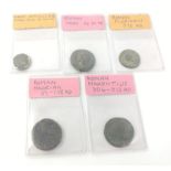A collection of four ROMAN coins to include ROMAN REPUBLIC VICTORIATUS HEAD OF JUPITER