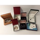 A nice selection of good quality costume jewellery to include SPIRAL earring sets in boxes,