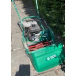 A SUFFOLK PUNCH cylider petrol lawnmower 17SK with grass collection box - hardly used and in good