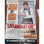 ORIGINAL wall poster ROGER MOORE as JAMES BOND in LIVE AND LET DIE Warner Home Video - this poster