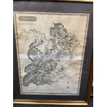 FRAMED ANTIQUE map of SELKIRK-SHIRE 1824 published by John Thompson & Co Edinburgh Drawn by Wm