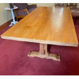 A TOP QUALITY light oak stretchered dining table - dimensions 6ft x 3ft approx - this table is