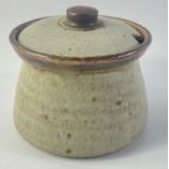 DAVID LEACH pottery mustard pot standing 8cm high approx