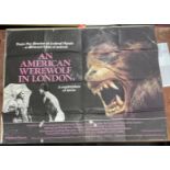 1982 AN AMERICAN WEREWOLF IN LONDON hand written dated verso 14/3/82? large wall poster 40" x 30"