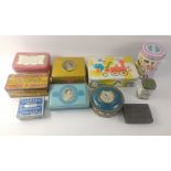 A collection of vintage collectable tins to include 1960s/70s CARRS ASSORTED ICED BISCUITS,