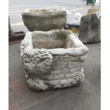 Garden planter square planter with wall and ivy effect finish