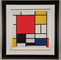 A limited edition by PIET MONDRIAN (1872-1944) titled "Composition in red, yellow, blue and