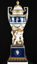 This fine oriental porcelain temple jar is beautifully cast with great detail in the cherubs and