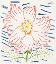 A limited edition print by PABLO PICASSO titled "Flower of Hands" It is one of only 50 produced