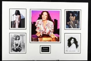 A DONNA SUMMER unique signed photo presentation which has been professionally display mounted