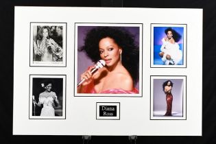 A unique DIANA ROSS signed photo presentation which has been professionally display mounted ready
